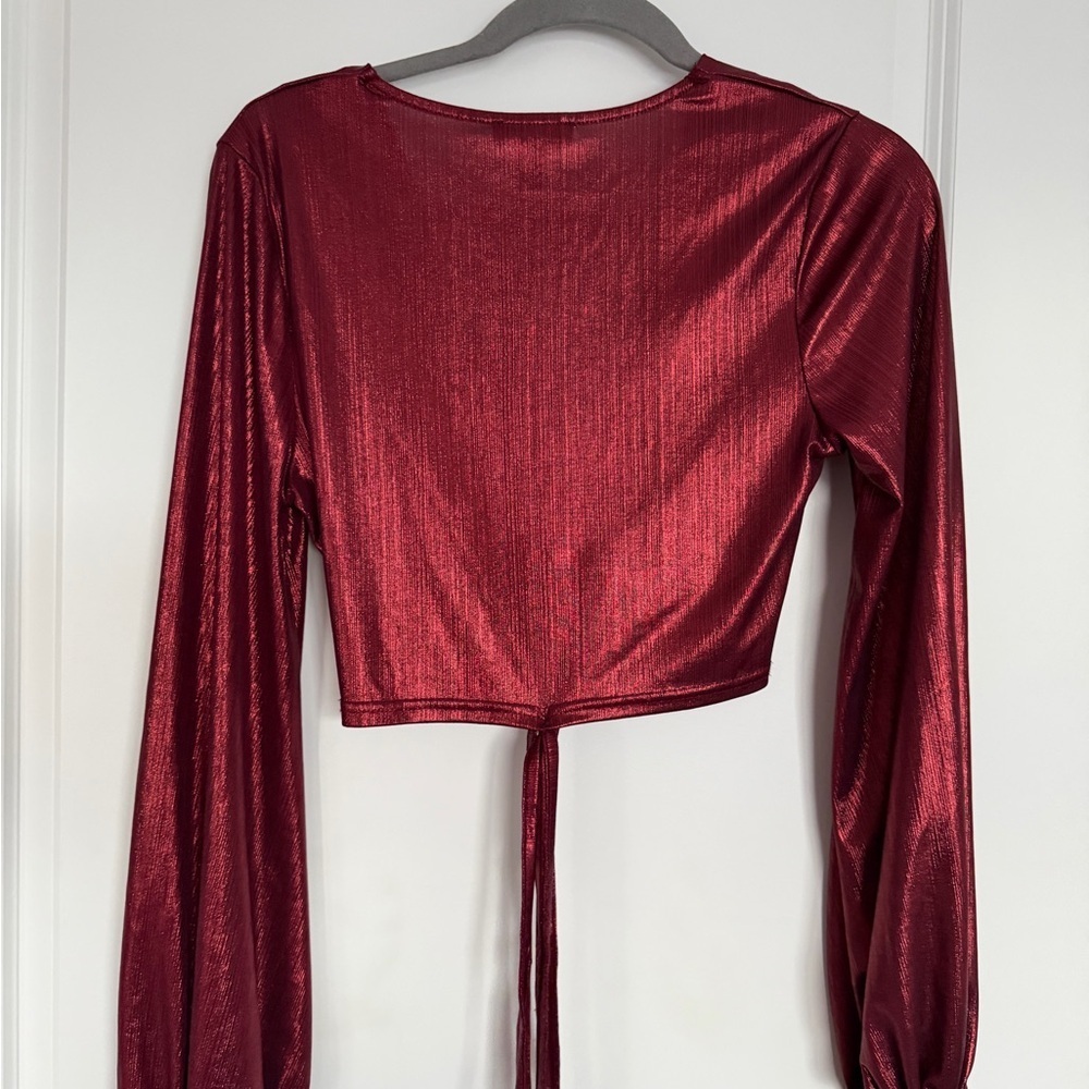 Privy Shimmering‎ Red Knot Crop Top - Picture 8 of 9